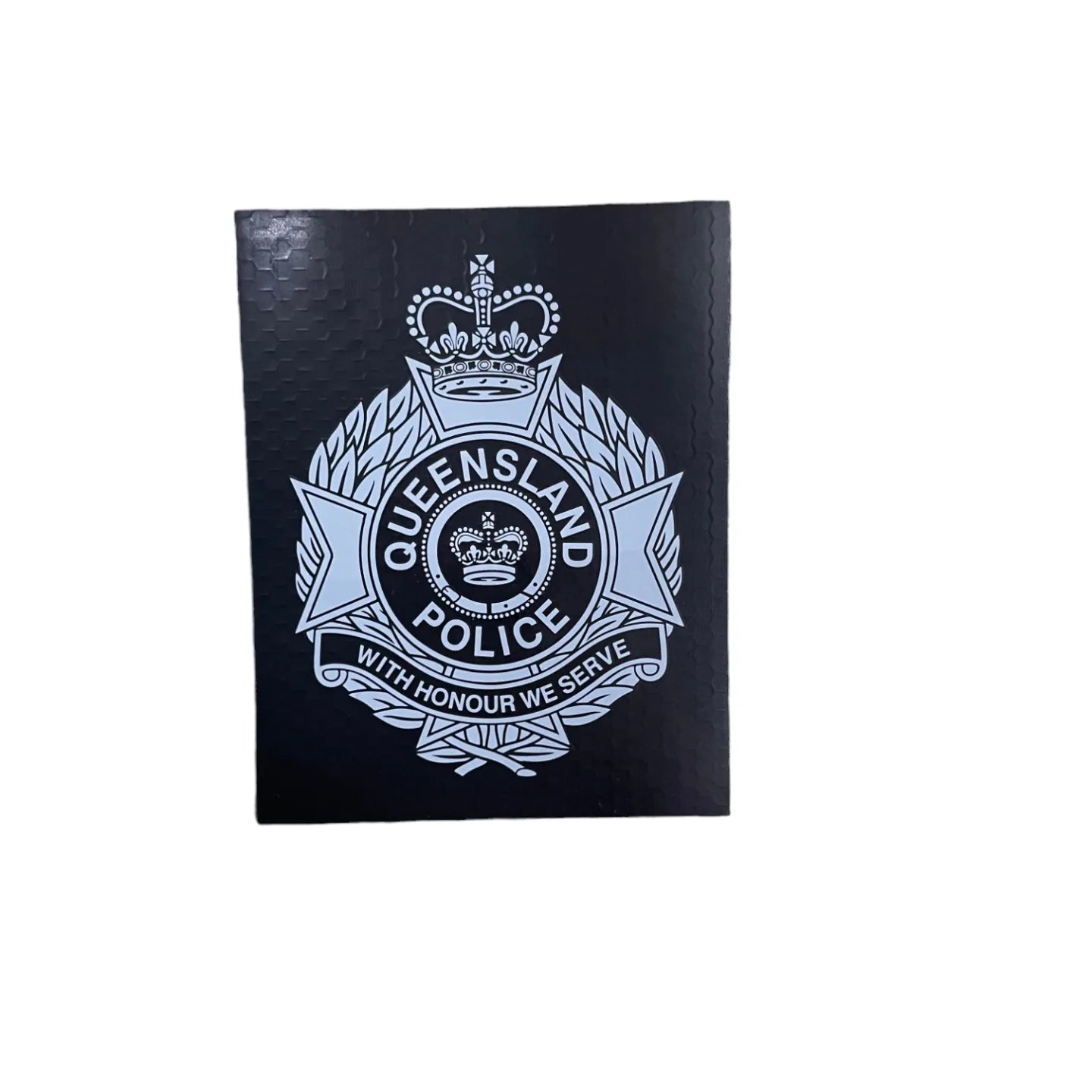 Full reflective Black and White QLD Police patch