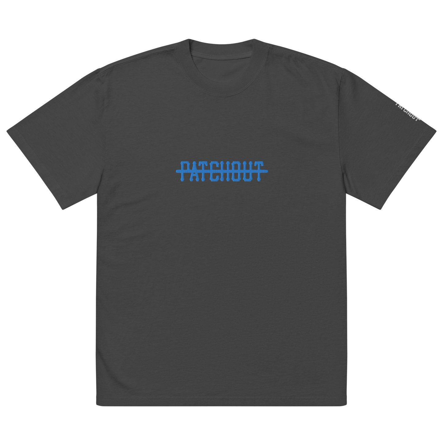 Oversized faded t-shirt Blue- Embroidery
