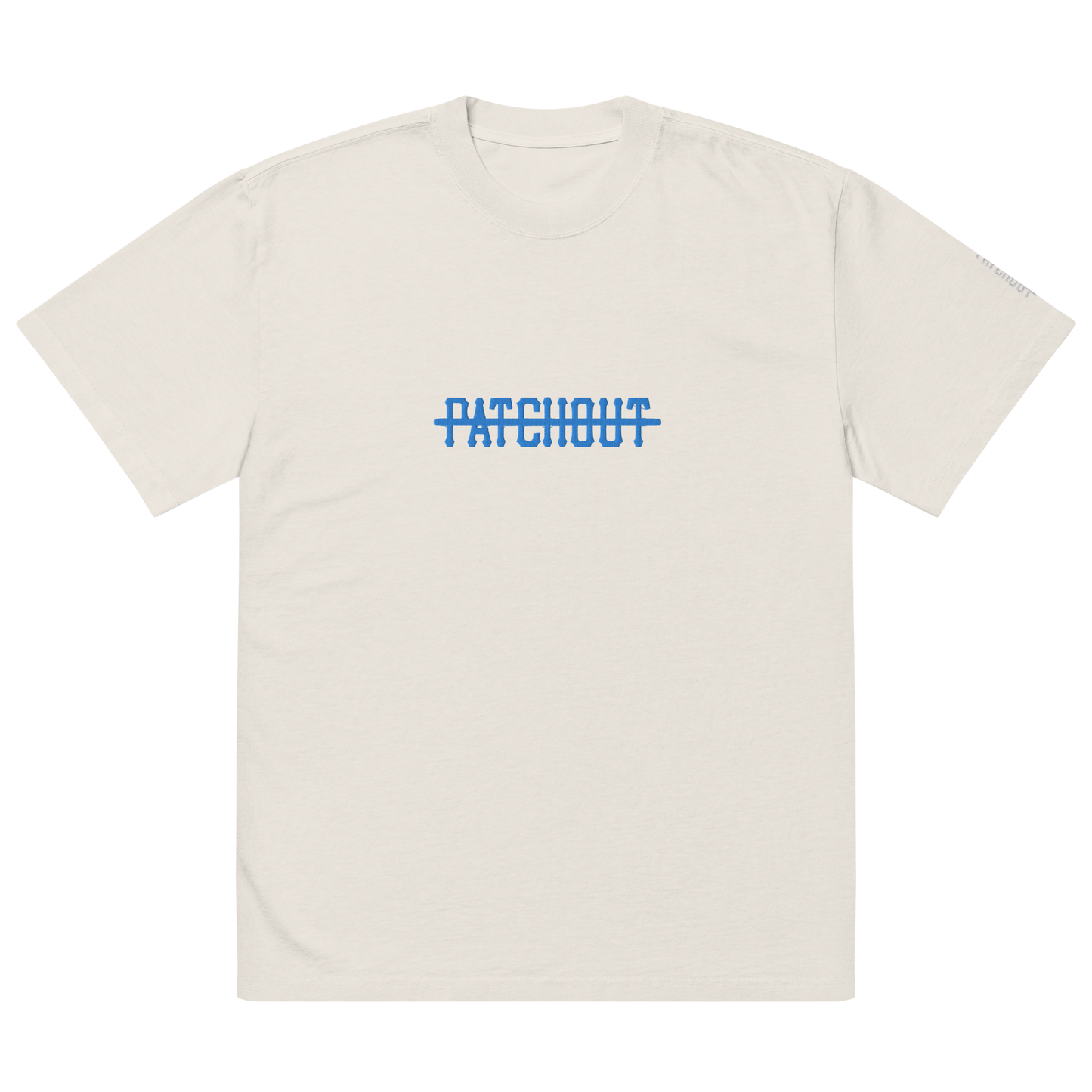 Oversized faded t-shirt Blue- Embroidery