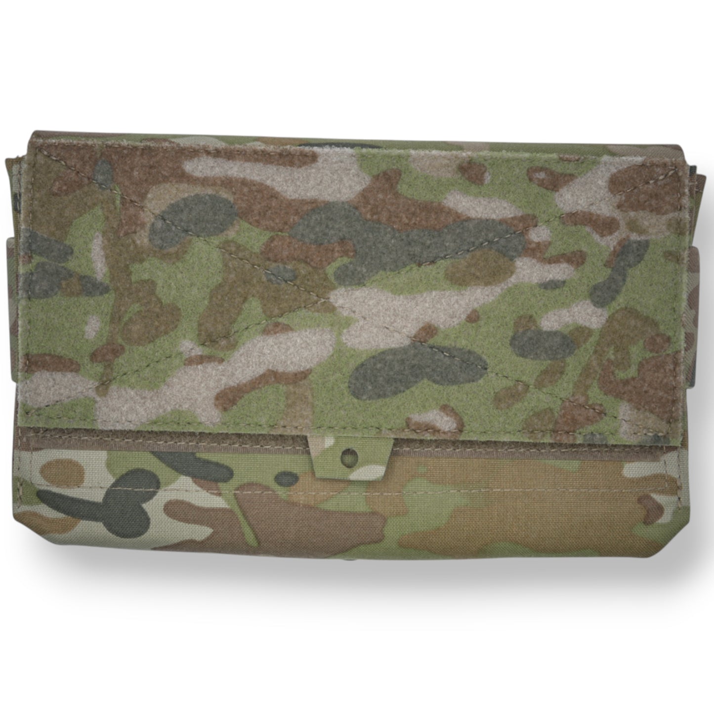 Camouflage-patterned pouch on a white background